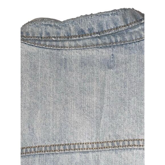 Forever 21 Reworked Distressed Grunge Denim Jean Jacket Large - Picture 5 of 13